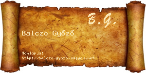 Balczo Győző névjegykártya